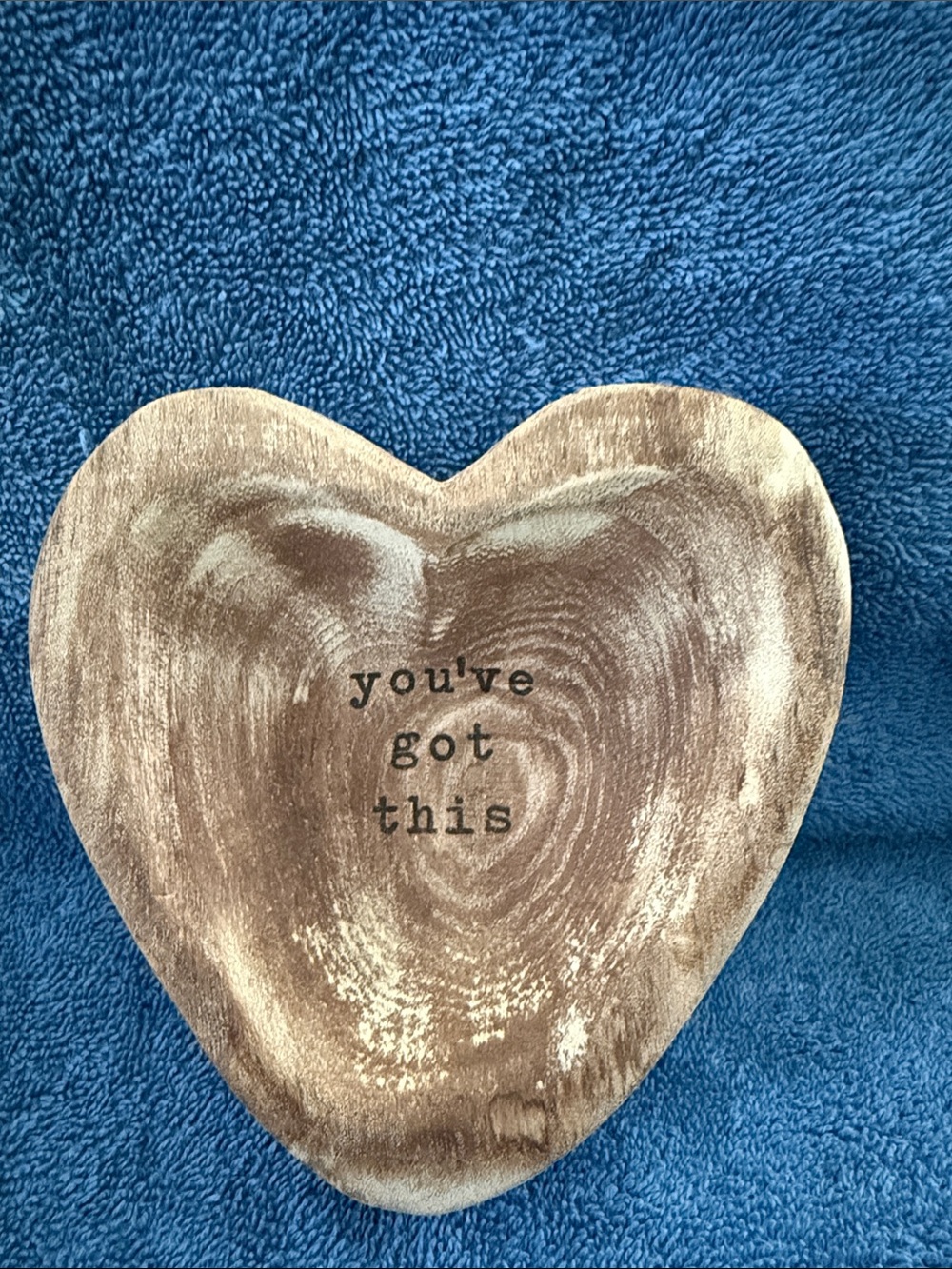 Mud Pie Wood Heart Trinket Dish - Brown